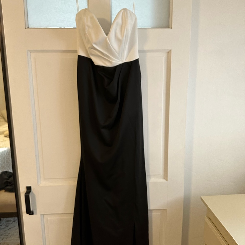 White and Black strapless dress